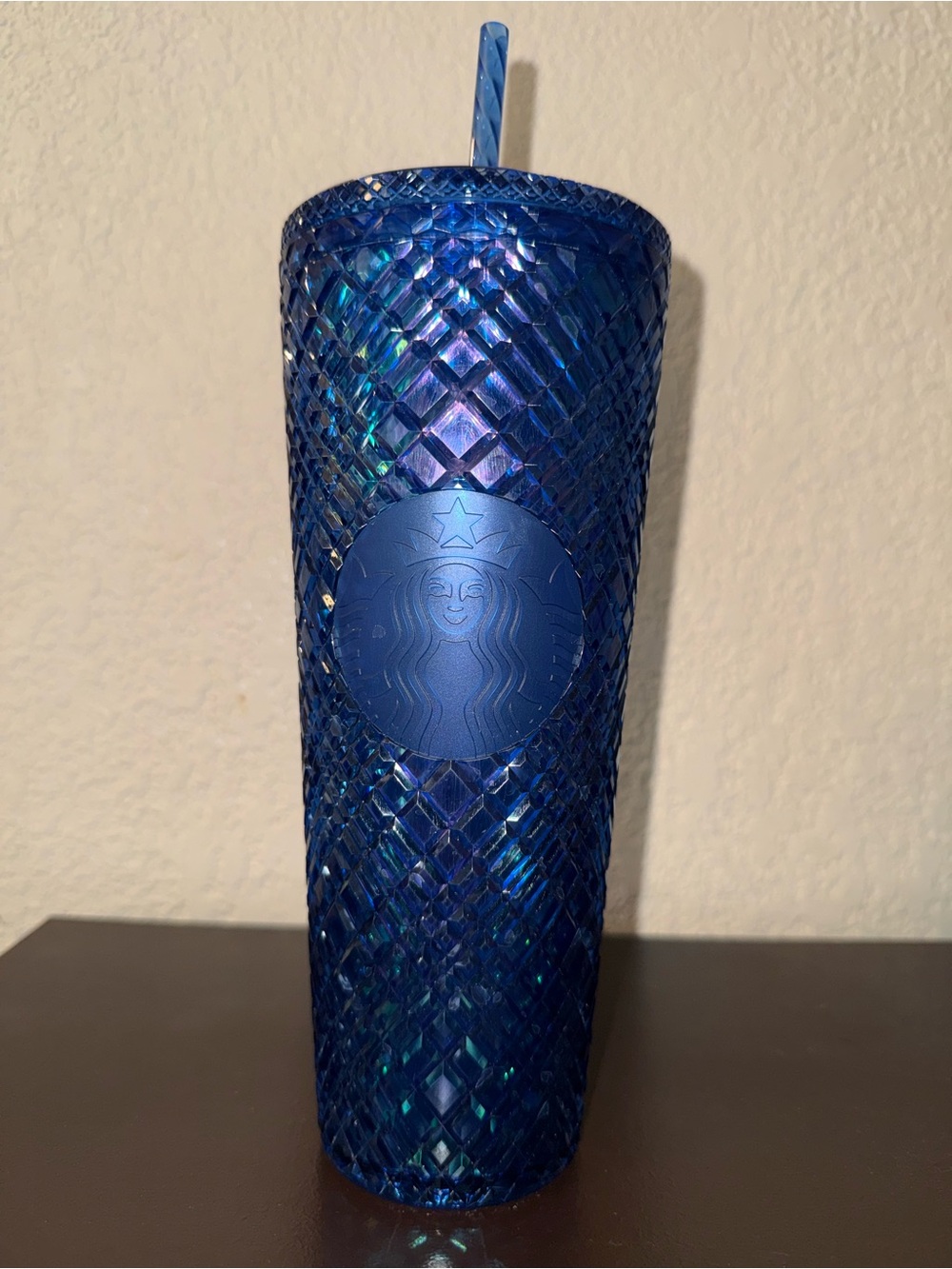 Starbucks Blue Iridescent Studded Tumbler with Straw